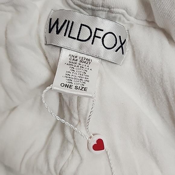 Wildfox White Graphic Cotton Blend Large Backpack. Beach Dance Gym Casual main image 5